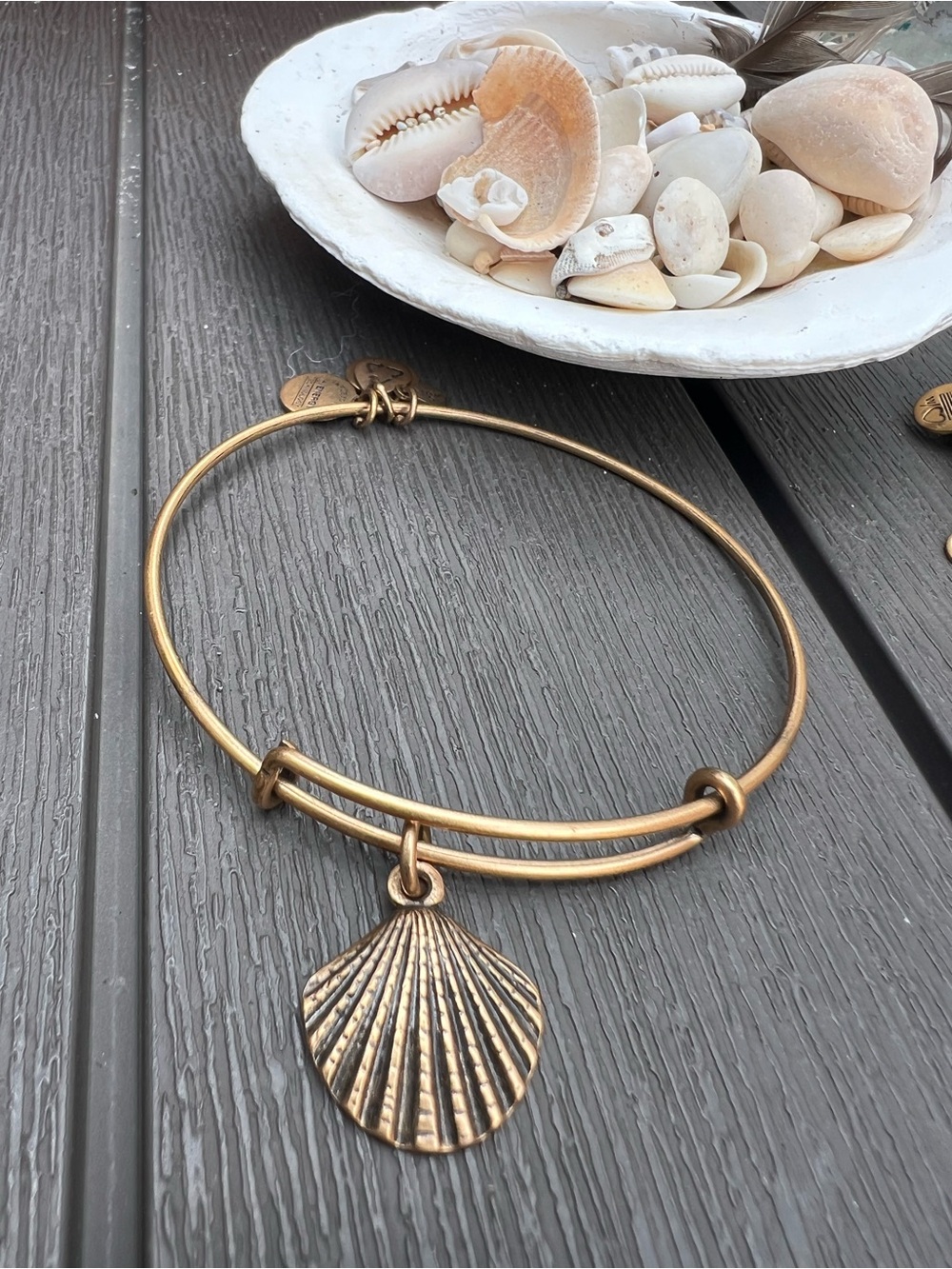 Gold-Tone Shell & Blue Teardrop Charm Bracelet Set - Picture 4 of 6